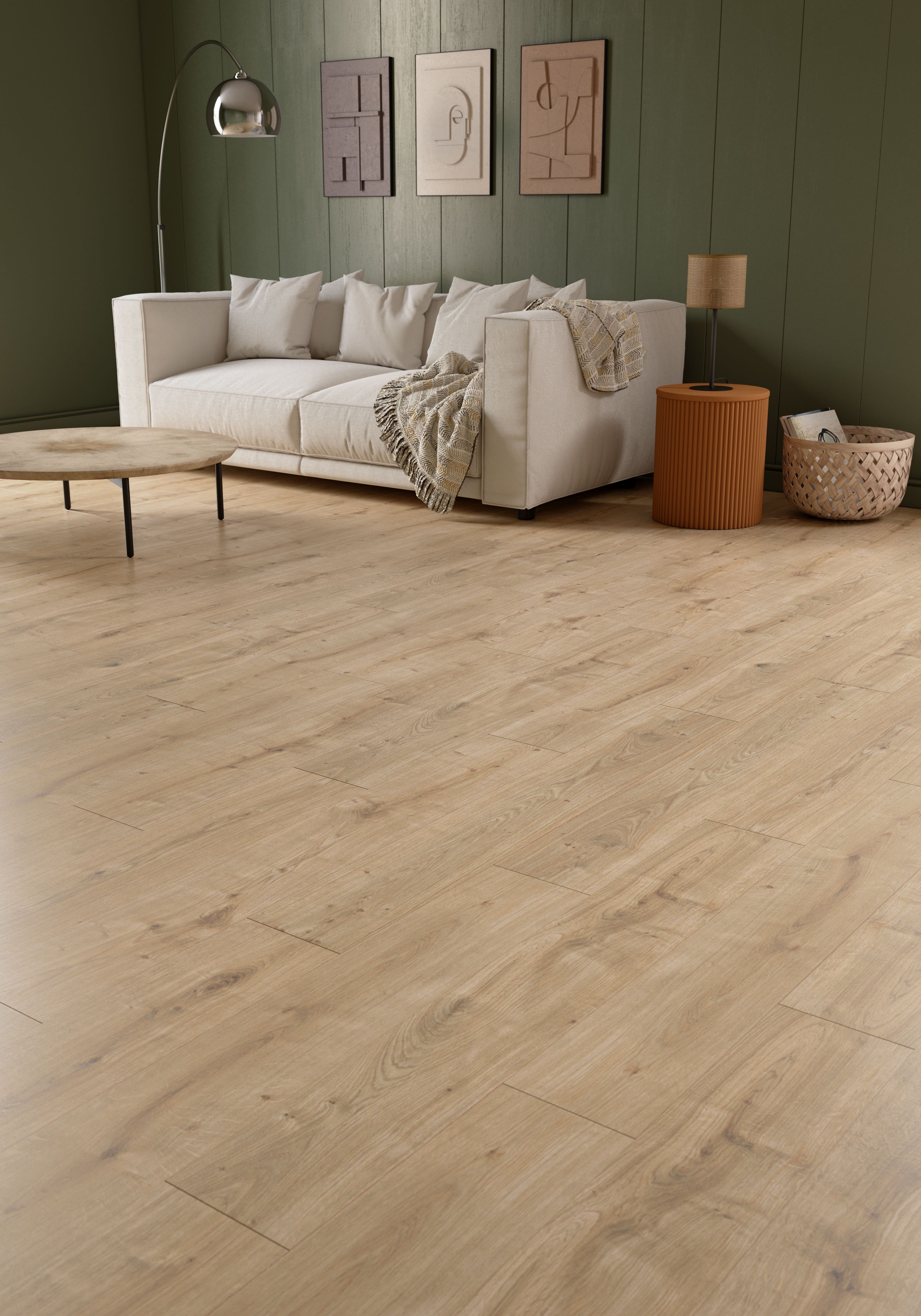 GoodHome Rowley Natural Wood effect Laminate Flooring, 1.995m²