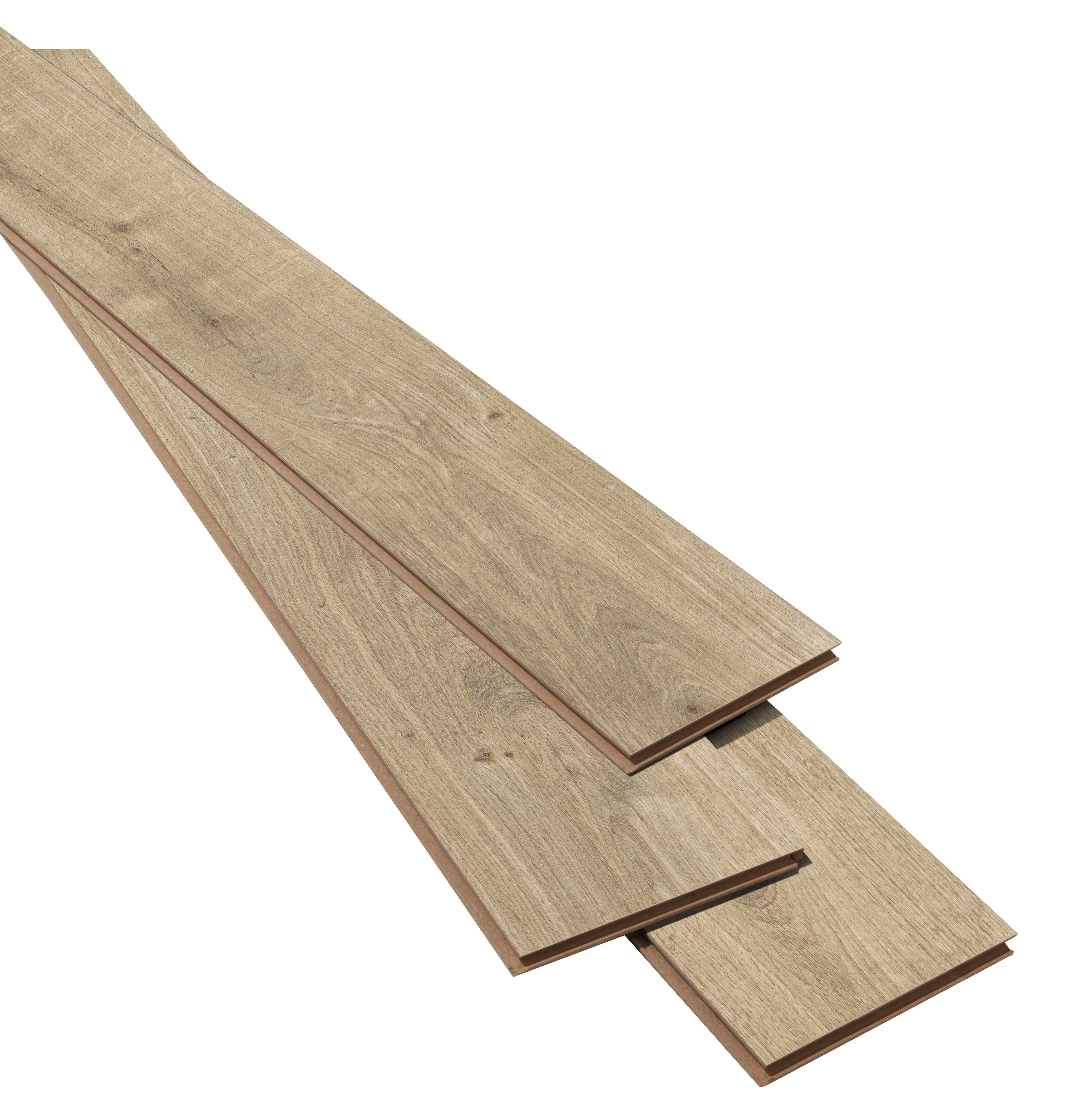 GoodHome Rowley Natural Wood effect Laminate Flooring Sample | £3 at B&Q