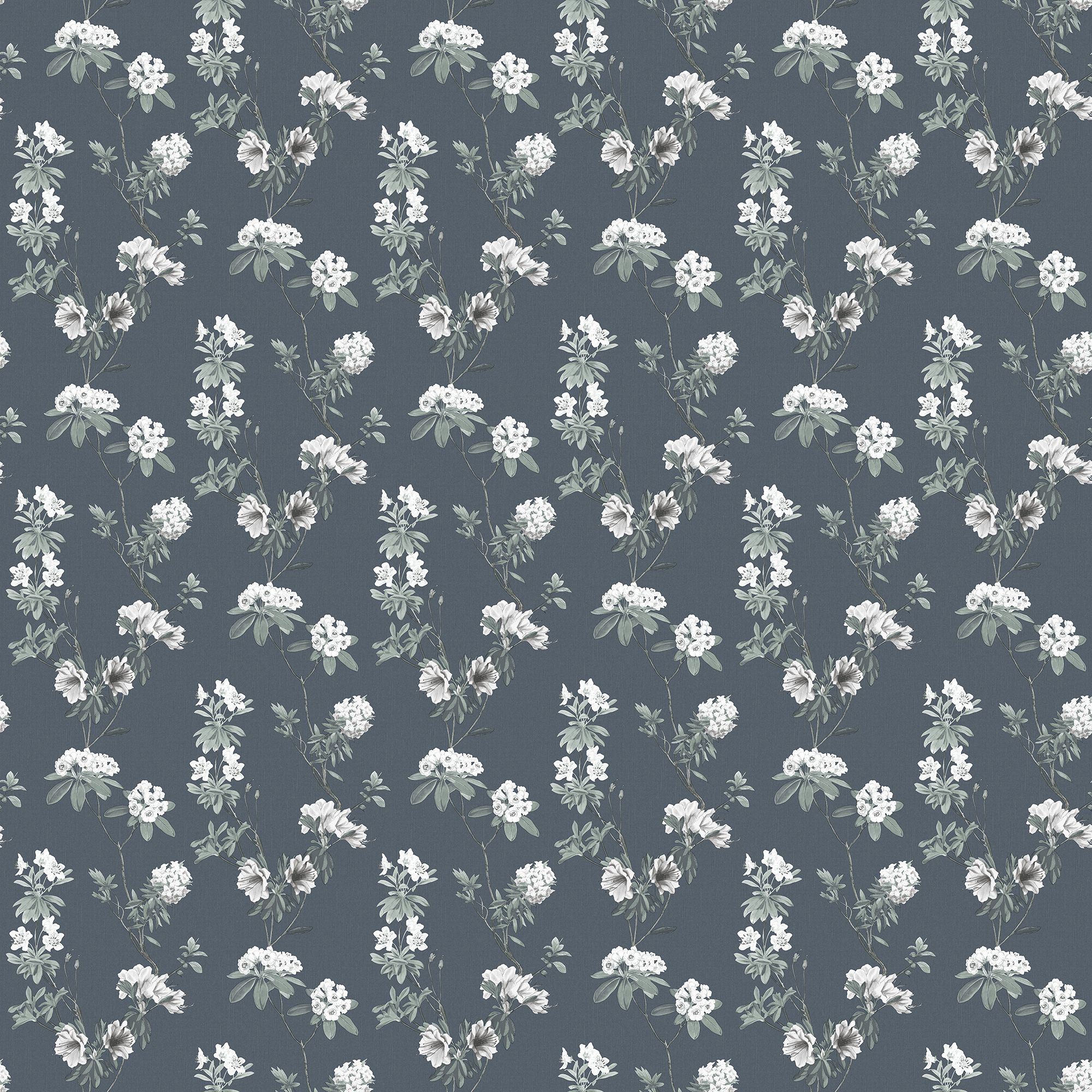 GoodHome Rubin Dark grey Floral Textured Wallpaper DIY at B&Q