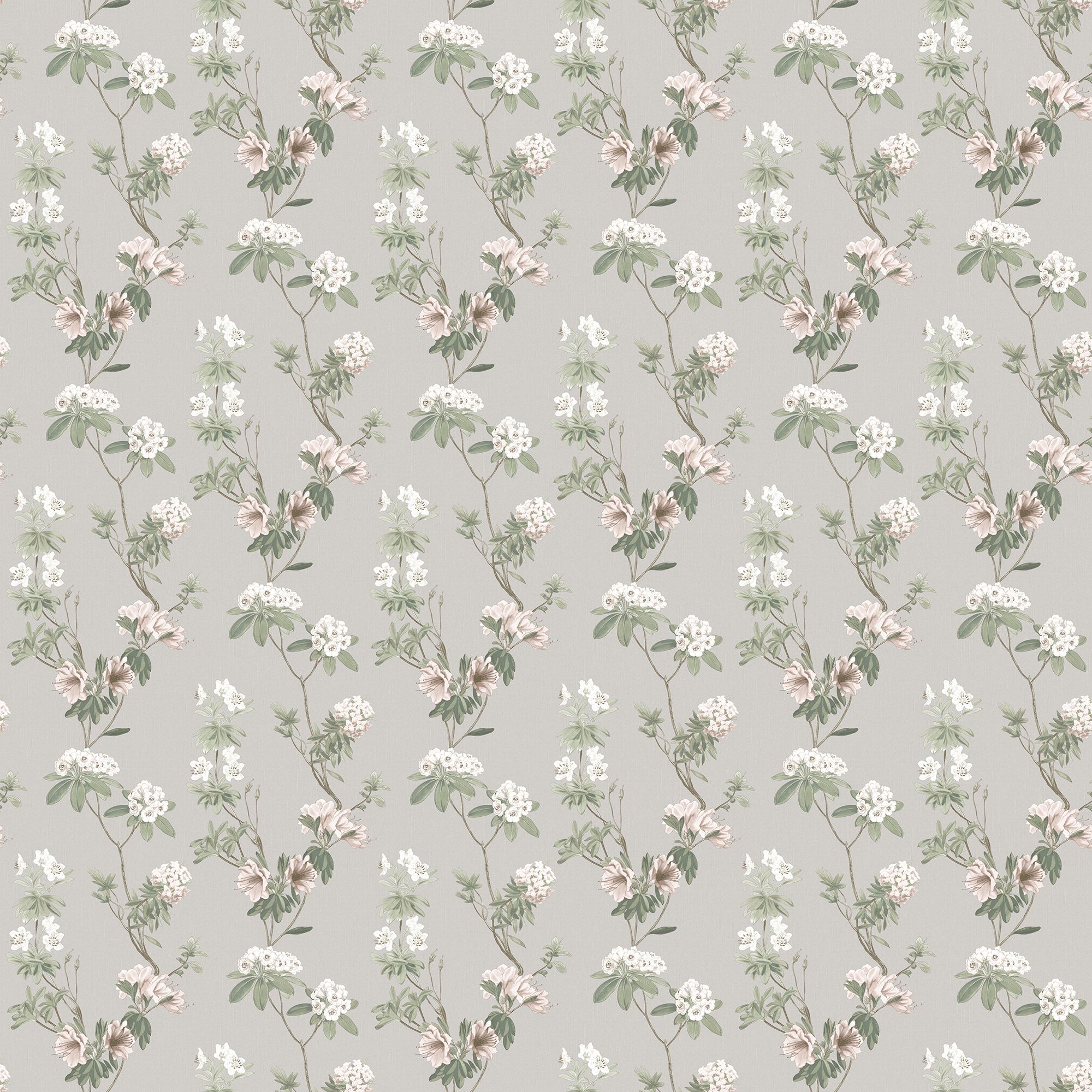 GoodHome Rubin Light grey Floral Textured Wallpaper