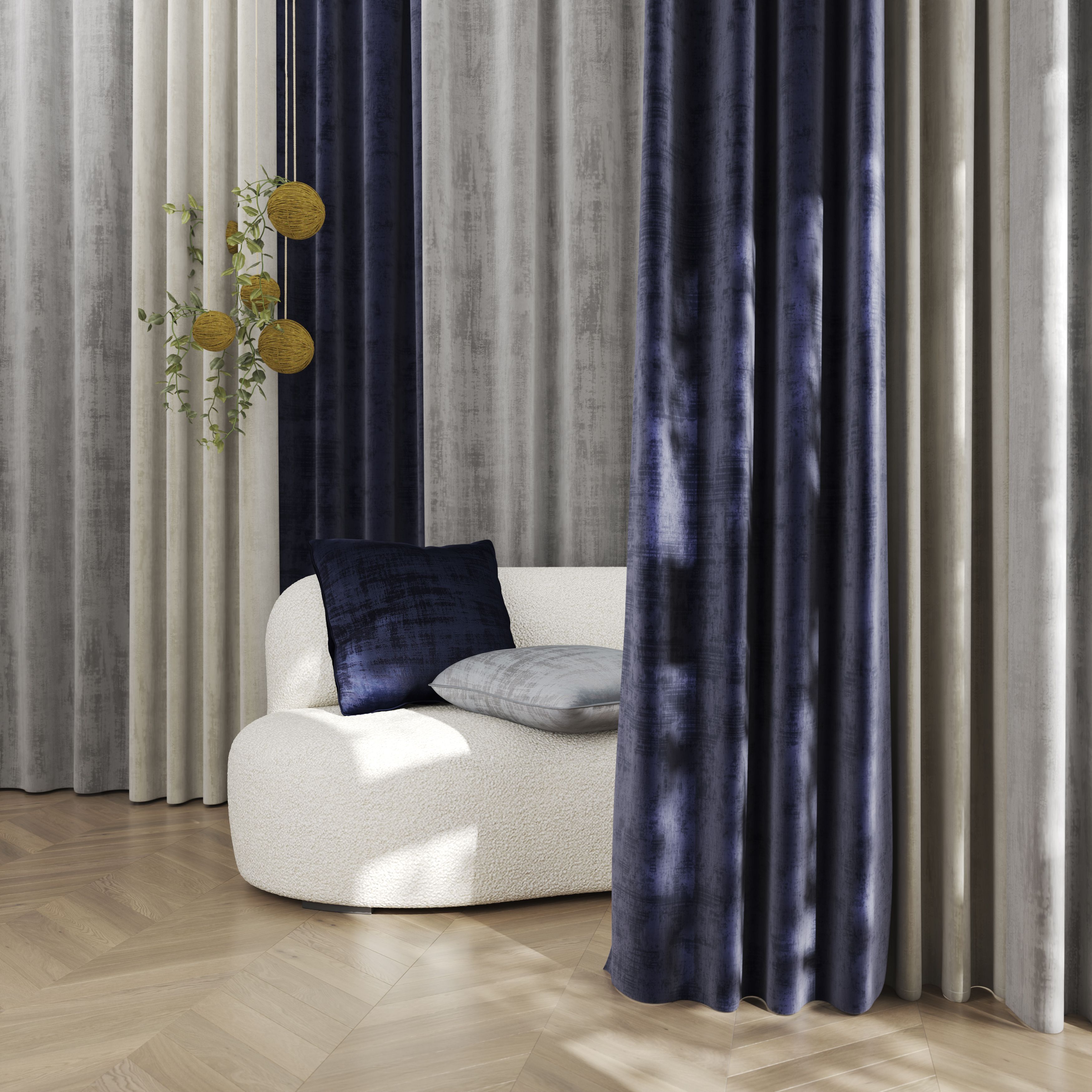 Ruvor Plain Blue Cushion (L)55cm x (W)55cm - 5