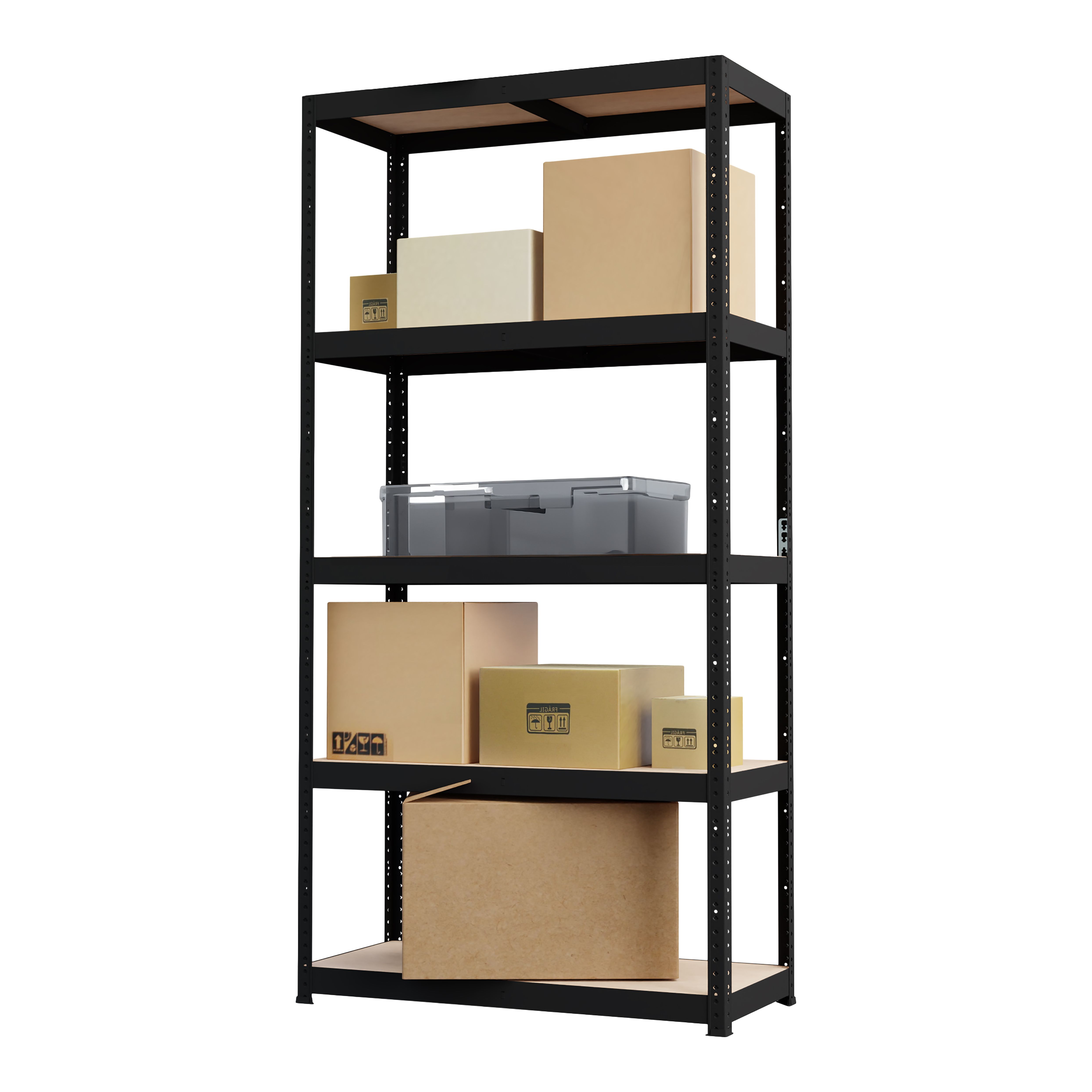GoodHome Ryle 5 shelf HDF & steel Shelving unit (H)1790mm (W)900mm (D)400mm