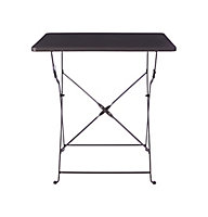 GoodHome Saba Anthracite Metal Foldable 2 seater Square Table