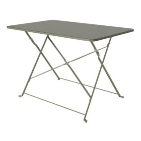 GoodHome Saba Deep lichen green Metal Foldable 4 seater Rectangular Dining table