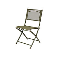 GoodHome Saba Kaki green Metal Foldable Chair