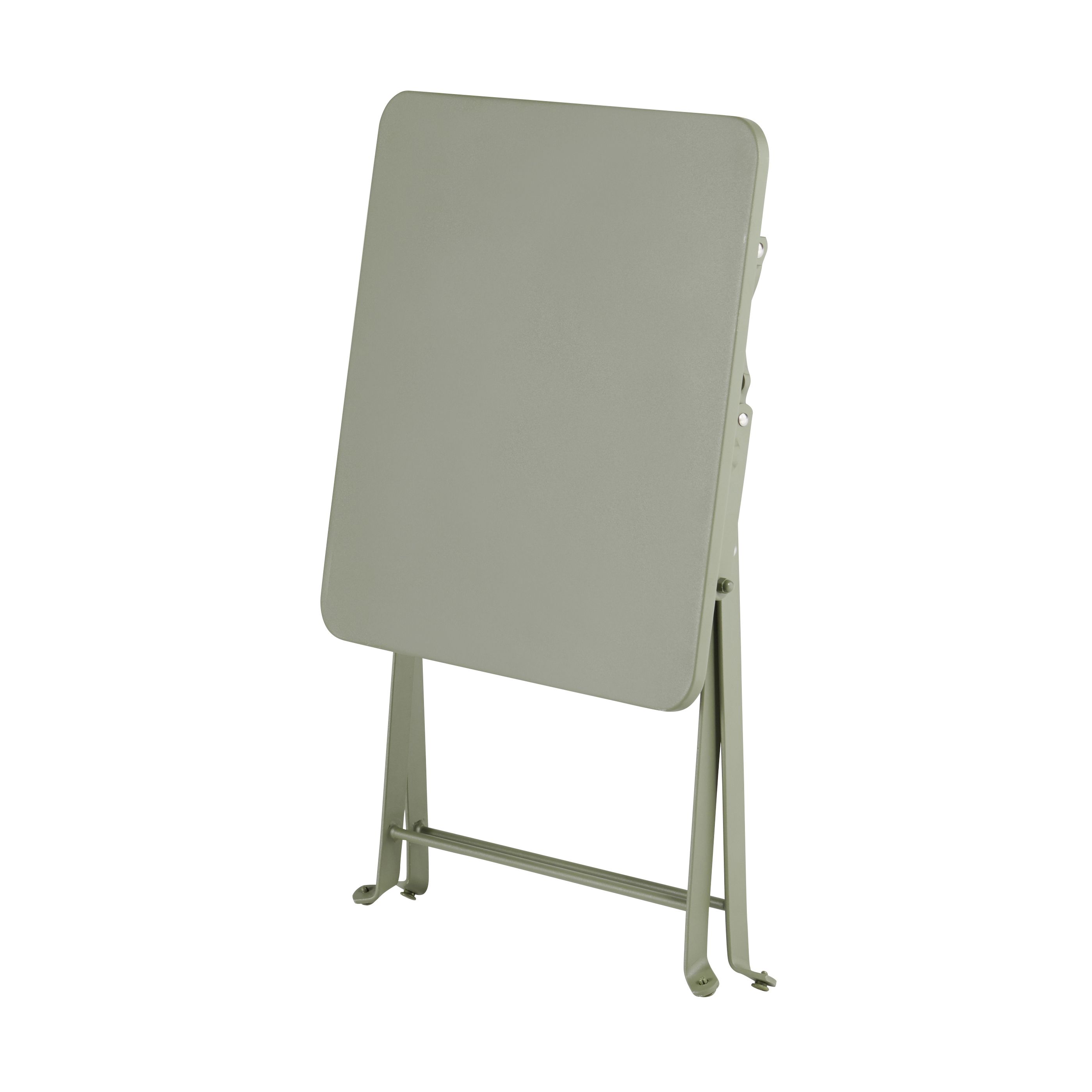 GoodHome Saba Metal Khaki green Foldable 2 seater Square Side table
