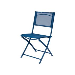 GoodHome Saba Metal Moroccan blue Foldable Chair