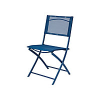 GoodHome Saba Moroccan blue Metal Foldable Chair
