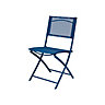 GoodHome Saba Moroccan blue Metal Foldable Chair