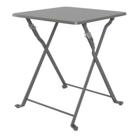GoodHome Saba Steel grey Metal Foldable 2 seater Square Side table