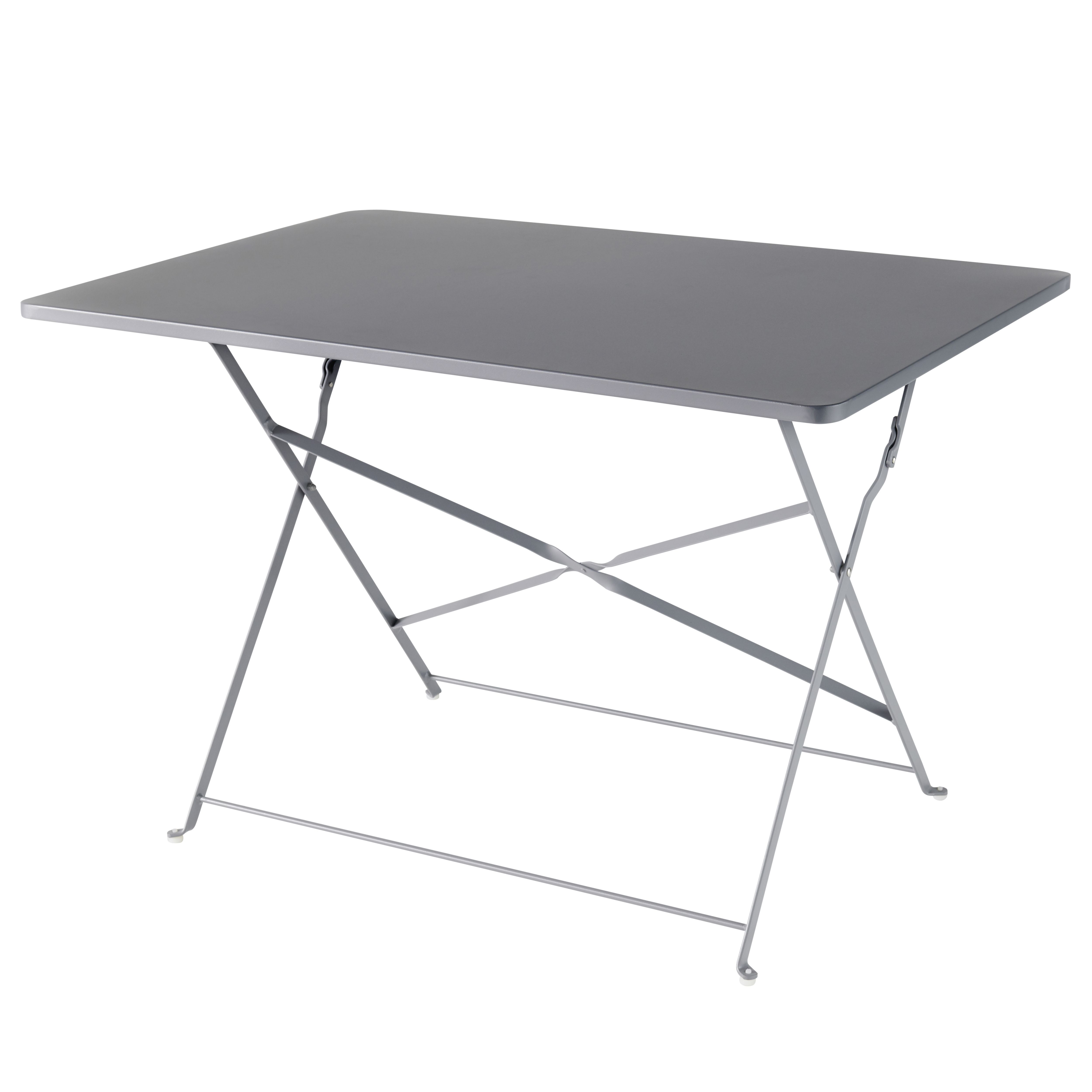 GoodHome Saba Steel grey Metal Foldable 4 seater Rectangular Table