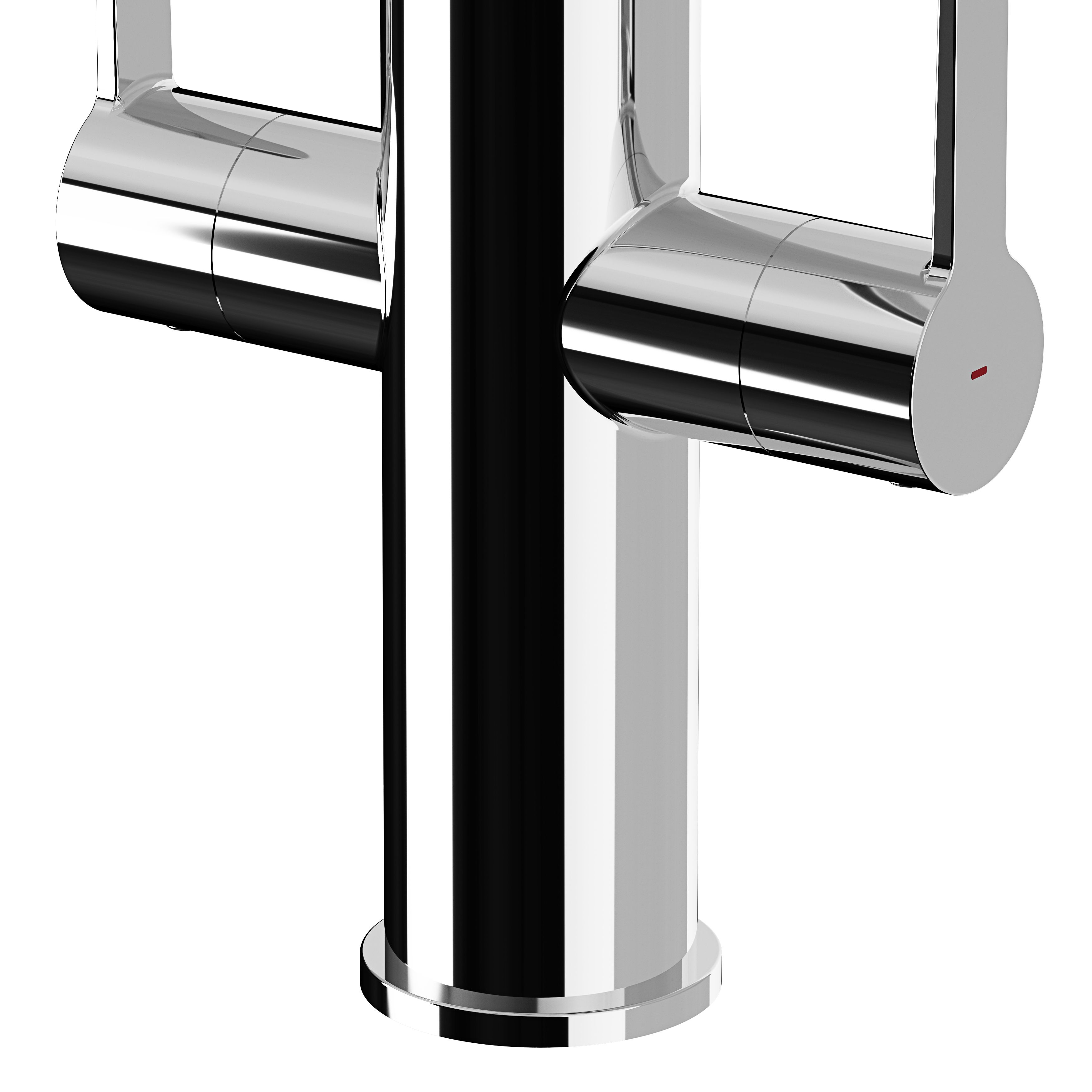 GoodHome Saffron Chrome-plated Twin lever Kitchen Spring neck Tap