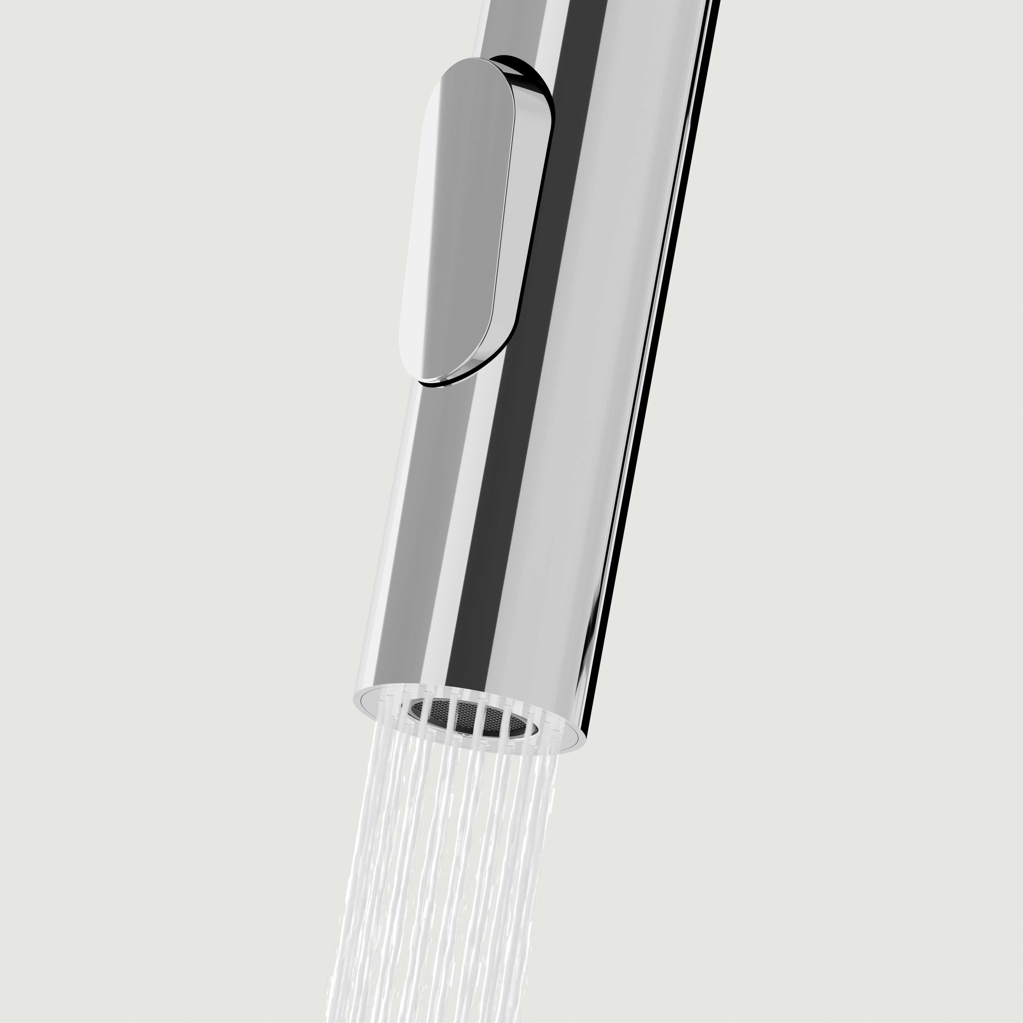 GoodHome Saffron Gloss Stainless steel effect Kitchen Spring neck Tap