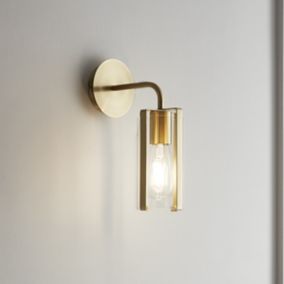 Hali Modern Brass / Glass Bathroom Wall Light IP65