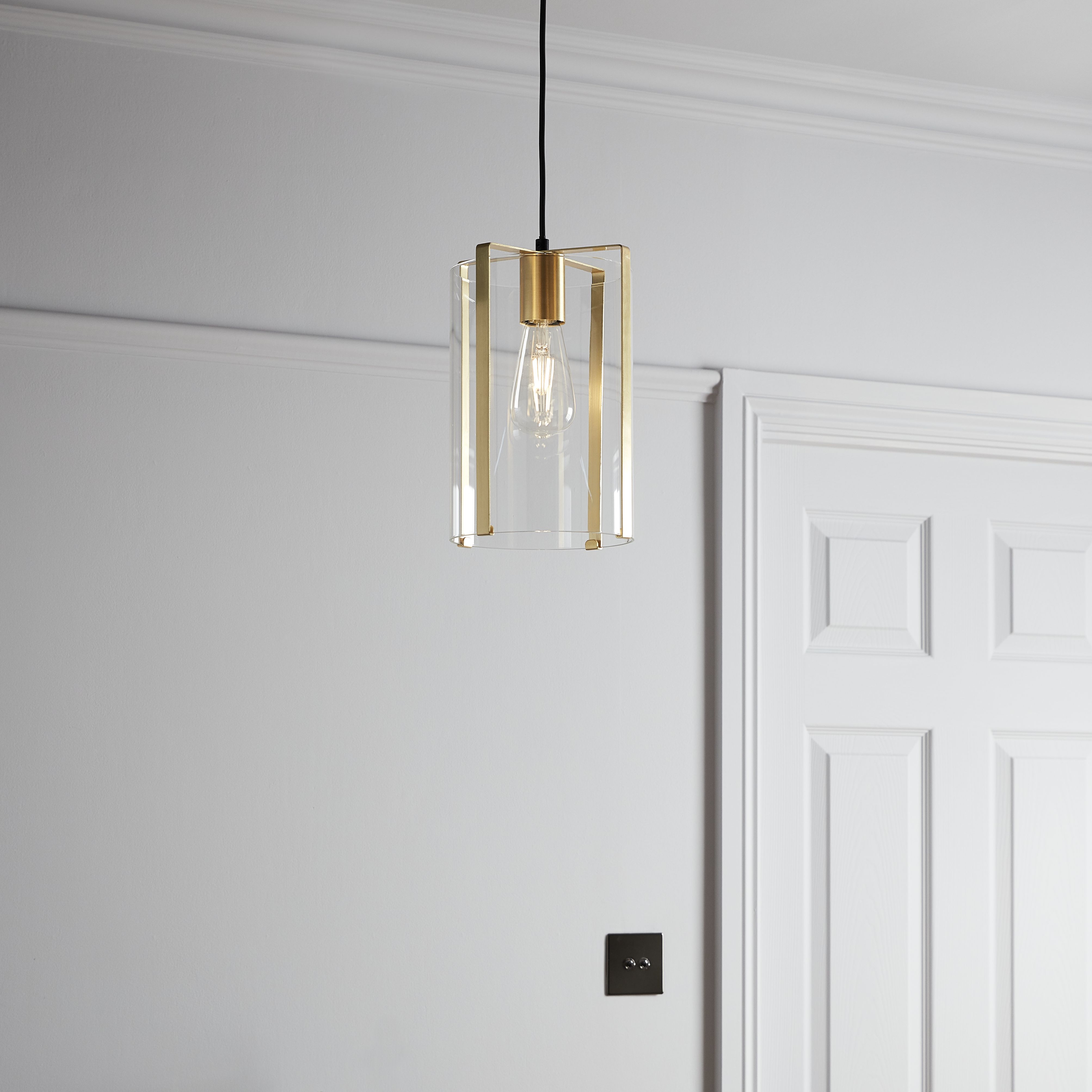 GoodHome Saiphi Gold effect Pendant ceiling light, (Dia)185mm