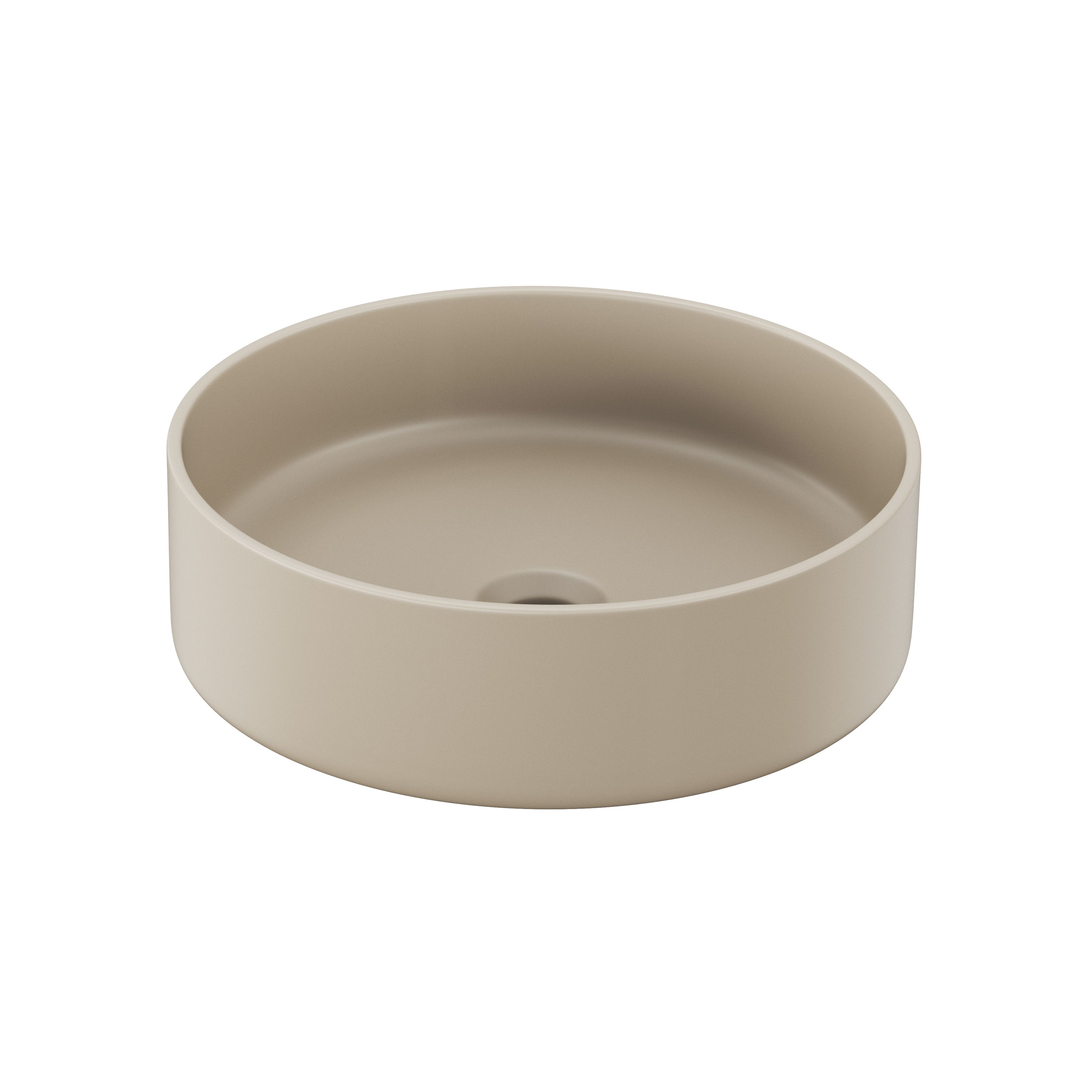 GoodHome Samal Matt Beige Round Counter top Basin