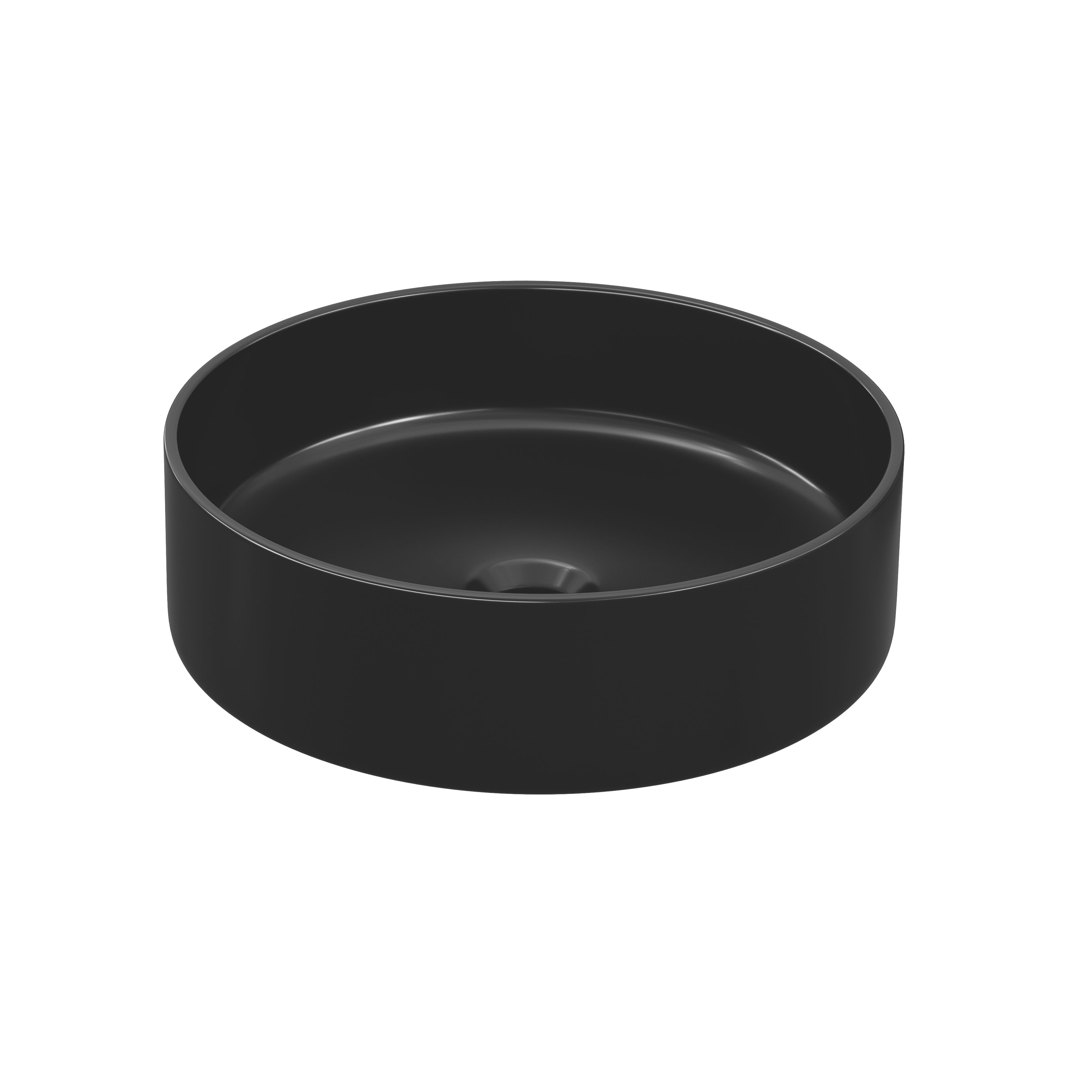 GoodHome Samal Matt Black Round Counter top Basin