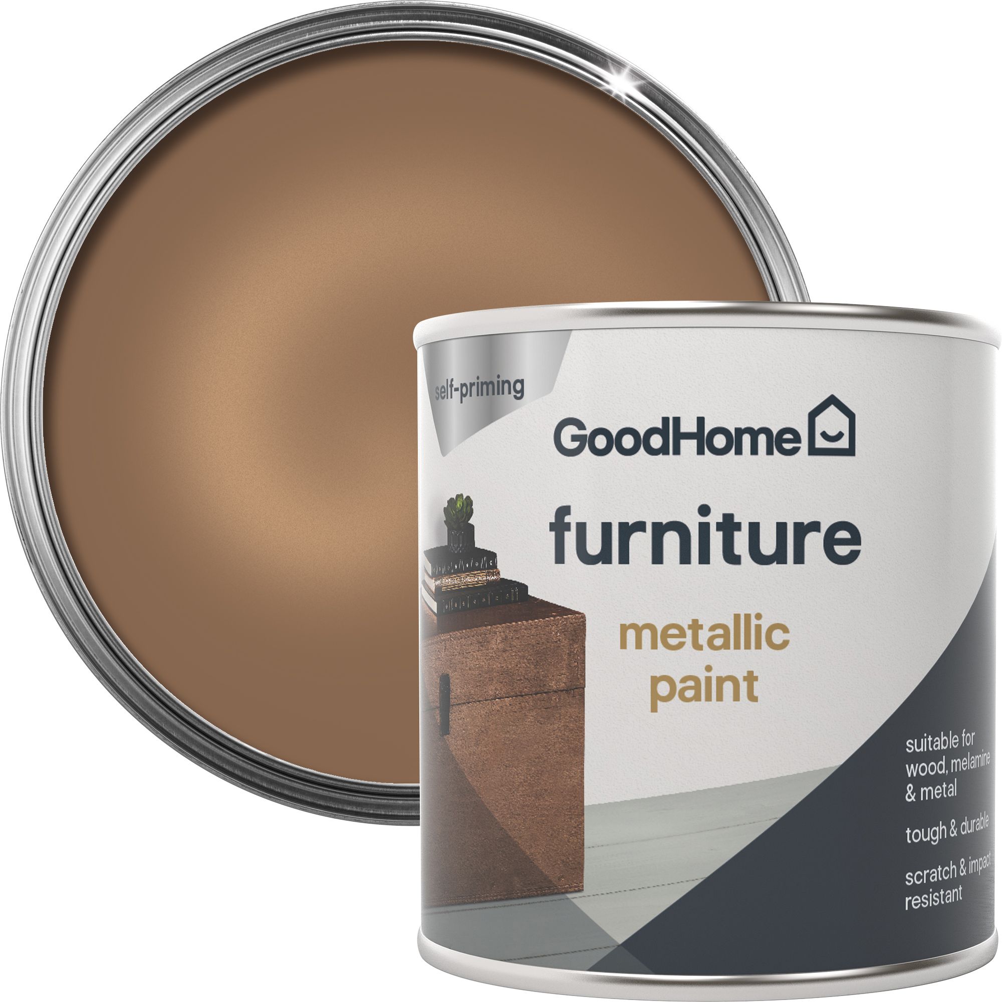 GoodHome Santa monica Metallic effect Furniture paint 125ml