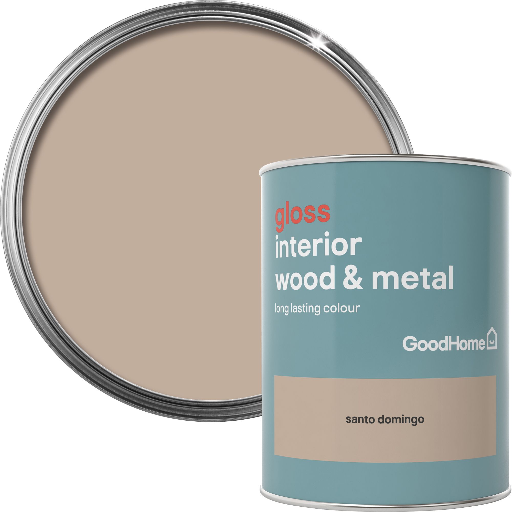 GoodHome Santo domingo Gloss Metal & wood paint, 750ml