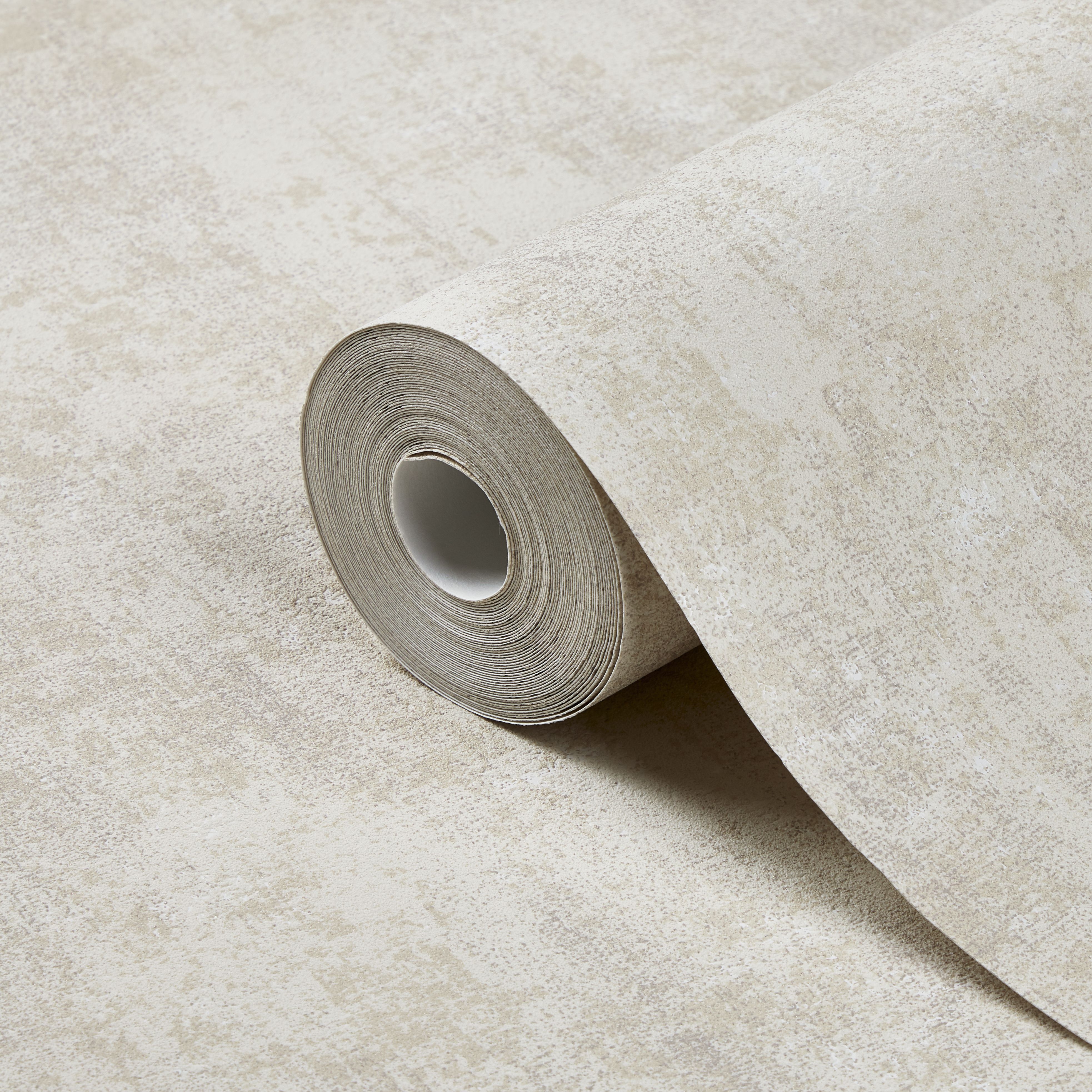 GoodHome Sarry Beige Concrete effect Textured Wallpaper DIY at B&Q