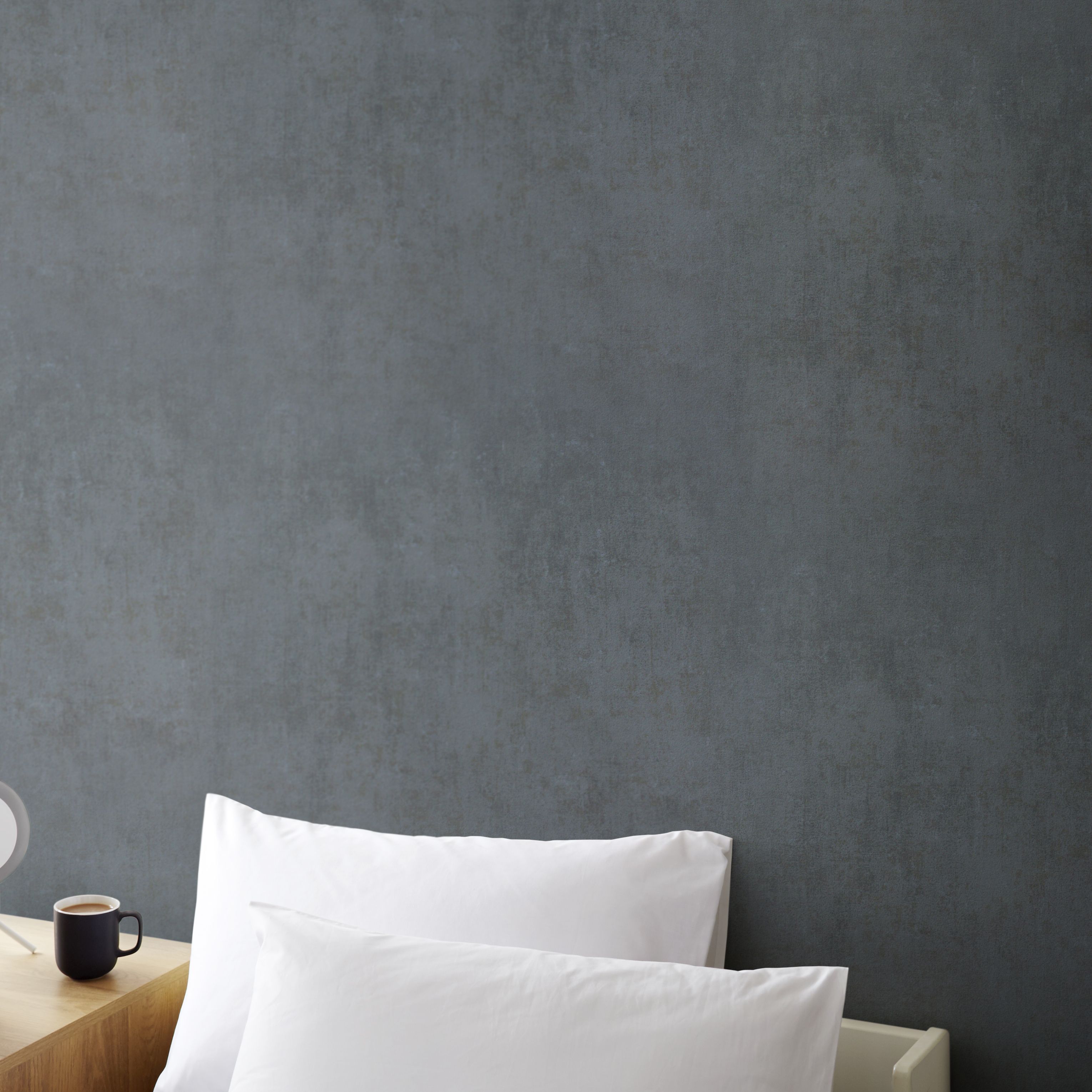 GoodHome Sarry Charcoal Concrete effect Textured Wallpaper Sample