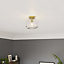 GoodHome Satin Glass & metal Brass effect Ceiling light