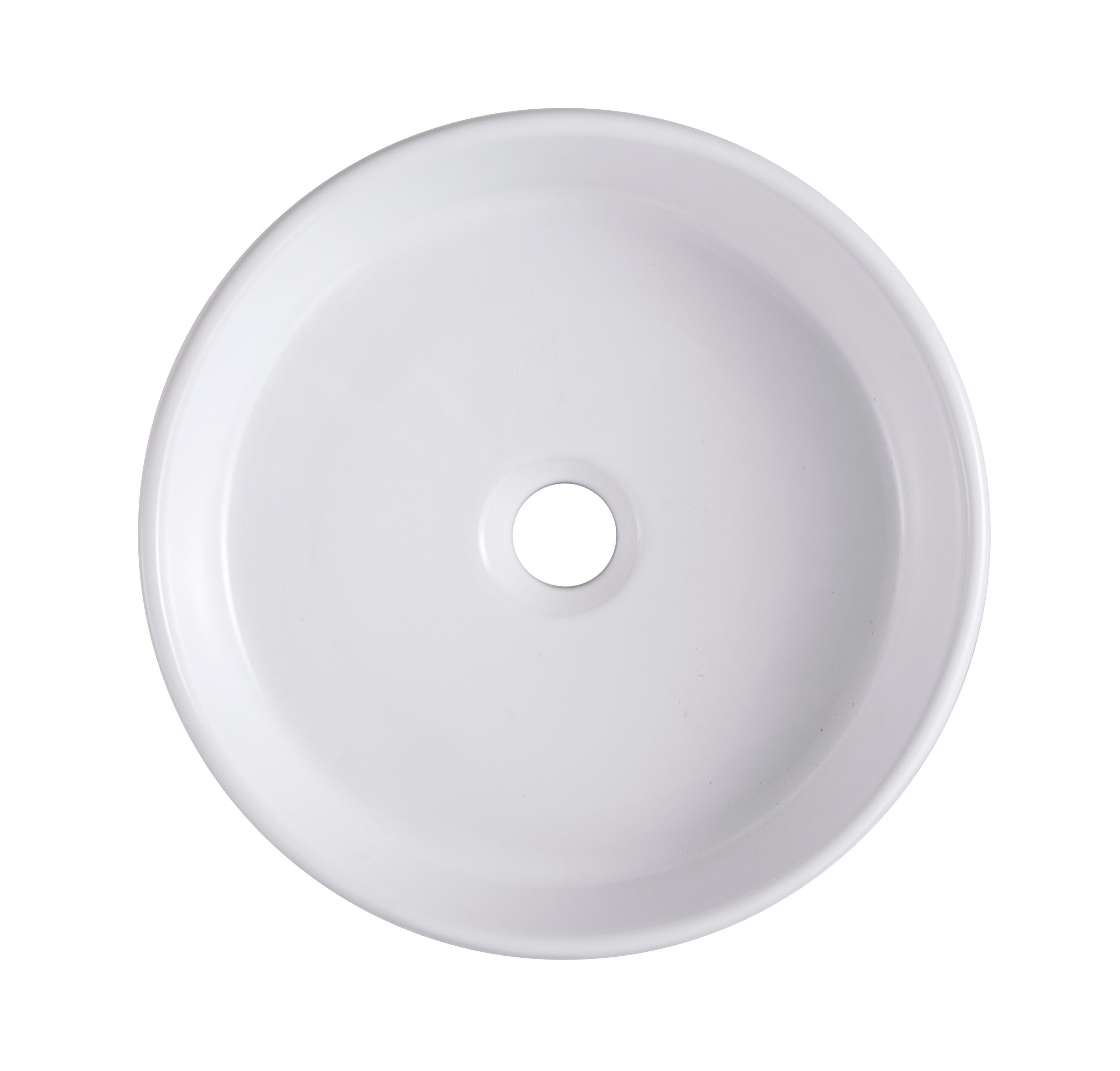 GoodHome Scalea Gloss White Round Counter top Basin (W)35cm