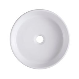 GoodHome Scalea White Round Counter-mounted Counter top Basin