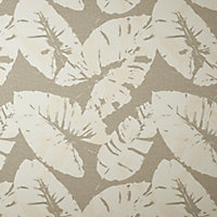 GoodHome Scolyme Cream Leaves Textured Wallpaper