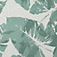 GoodHome Scolyme Green Palm Metallic effect Textured Wallpaper