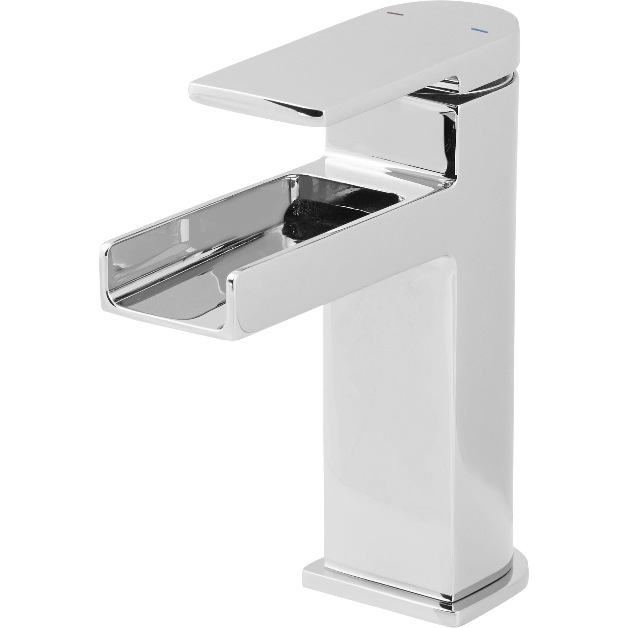 Goodhome Seaton 1 Lever Chrome Plated Waterfall Basin Mono Mixer Tap Diy At B Q