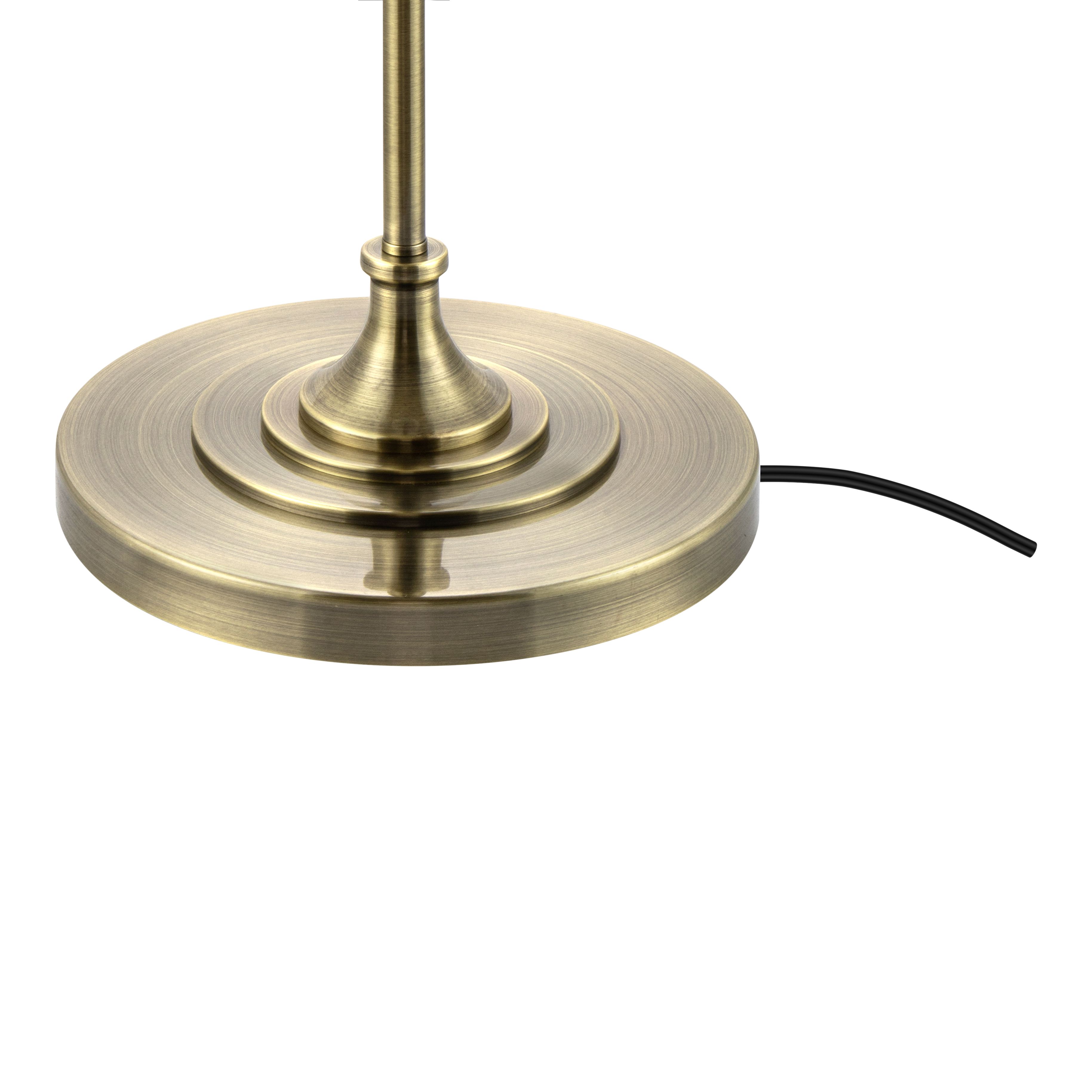 GoodHome Seekonk Satin Cream Antique brass effect LED Floor lamp