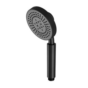 GoodHome Selenga Black Matt 5-spray pattern Shower head, 265mm