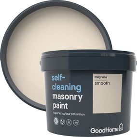 GoodHome Self-cleaning Magnolia Smooth Matt Beige Masonry paint, 10L Tub