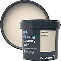 GoodHome Self-cleaning Magnolia Smooth Matt Masonry paint, 5L