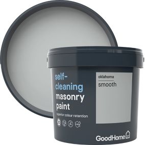 GoodHome Self-cleaning Oklahoma Smooth Matt Grey Masonry paint, 5L Tub