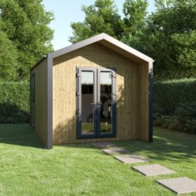 GoodHome Semora 10x12 ft with Double door Pitch Garden room 3m x 4.4m (Base included) - Assembly service included