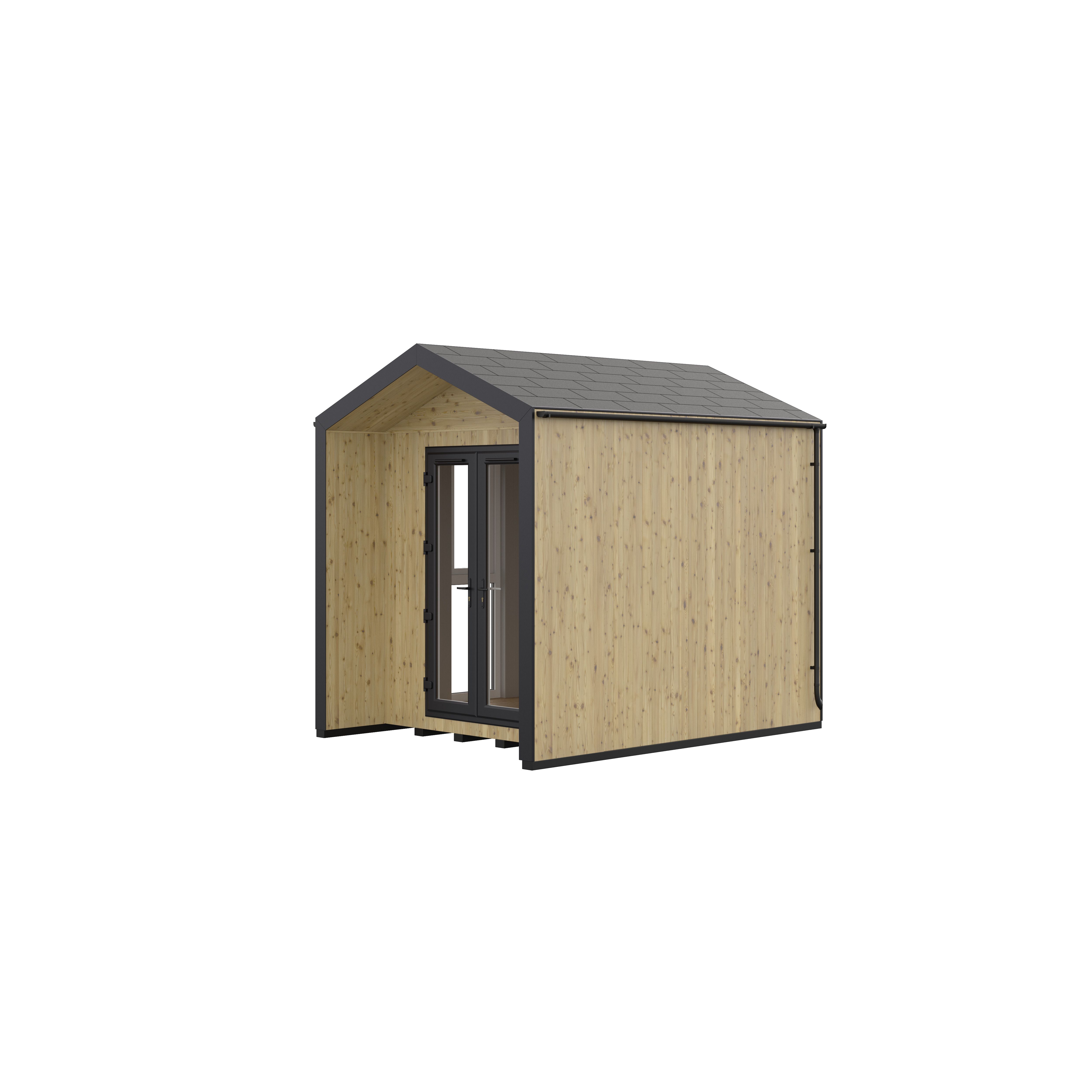GoodHome Semora 11x8 ft with Double door Pitch Garden room 2.4m x 3.2m (Base included) - Assembly service included