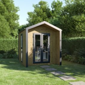 GoodHome Semora 8x11 ft with Double door Pitch Wooden Garden room 2.4m x 3.2m (Base included)