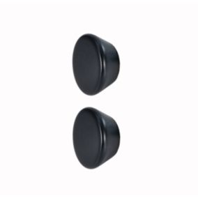 GoodHome Serrano Black Kitchen cabinets Round Pull Handle (L)4.5cm (D)20mm, Pack of 2