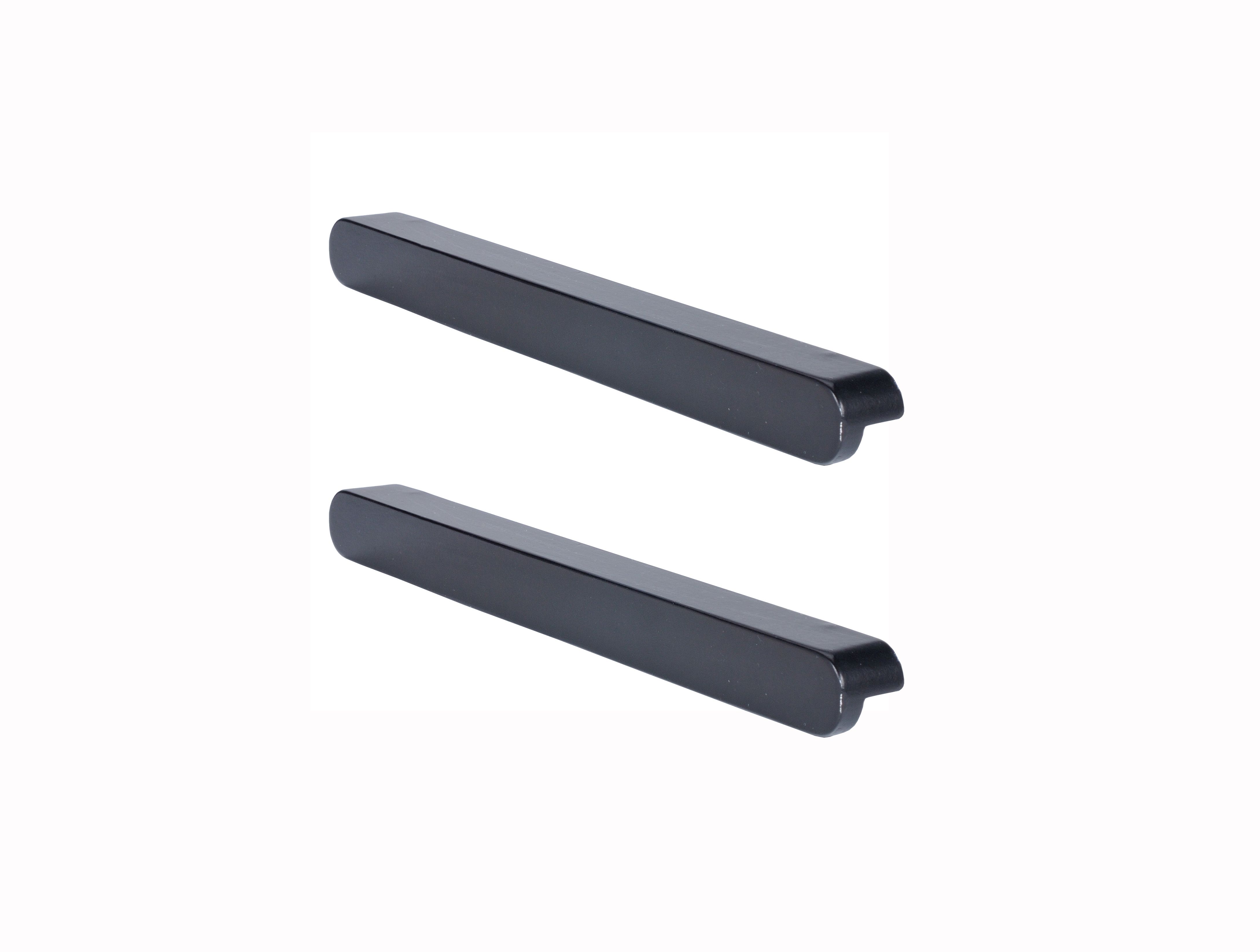 GoodHome Serrano Black Kitchen cabinets Square Pull Handle (L)22cm (D)22mm, Pack of 2