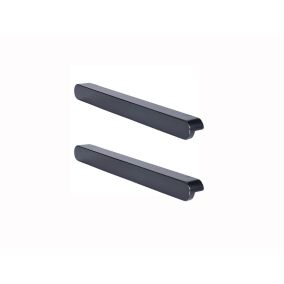 GoodHome Serrano Black Kitchen cabinets Square Pull Handle (L)22cm (D)22mm, Pack of 2