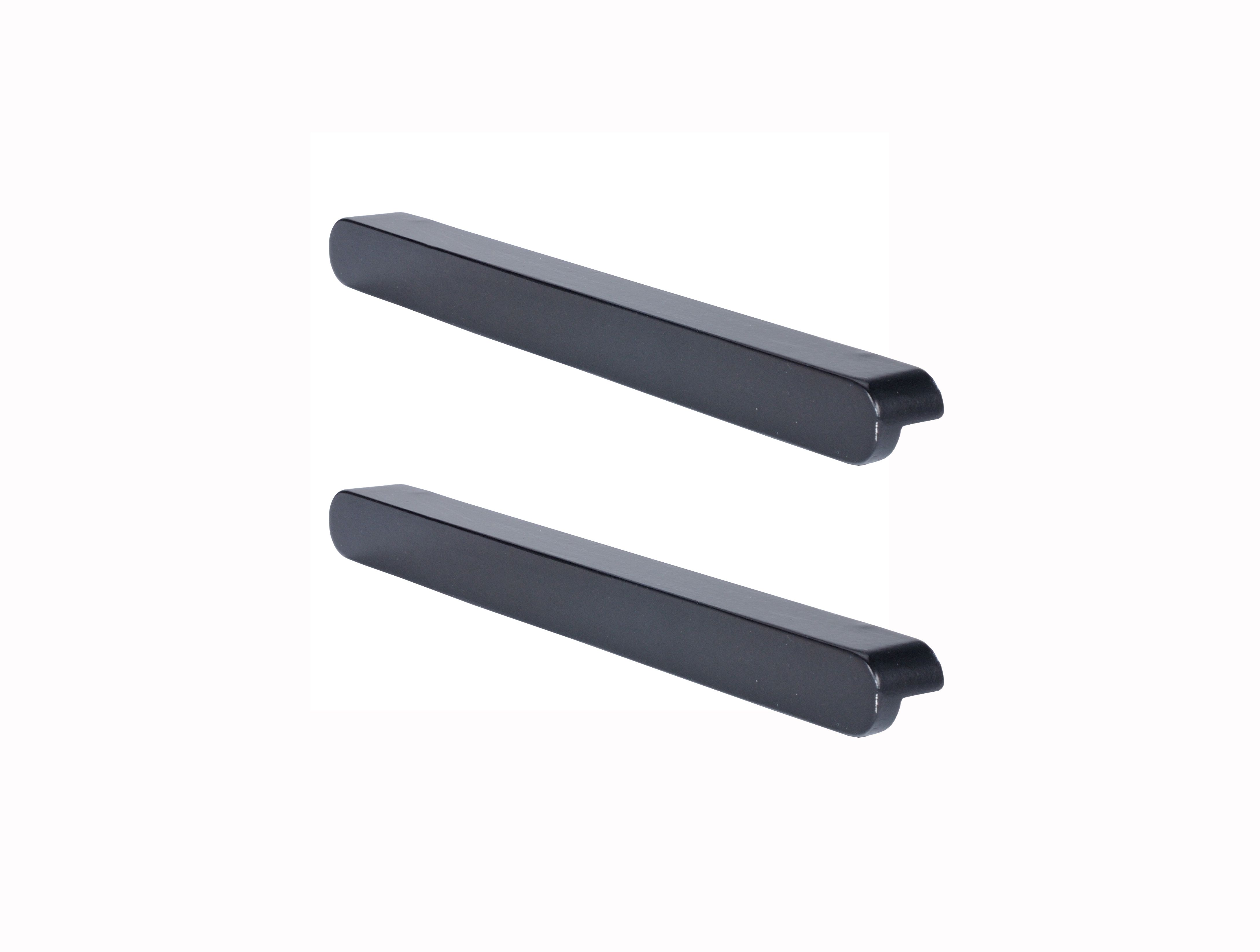 GoodHome Serrano Black Kitchen cabinets Square Pull Handle (L)24cm (D)22mm, Pack of 2