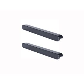 GoodHome Serrano Black Kitchen cabinets Square Pull Handle (L)24cm (D)22mm, Pack of 2