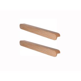 GoodHome Serrano Oak effect Kitchen cabinets Square Pull Handle (L)22cm (D)22mm, Pack of 2