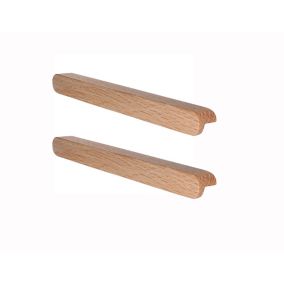 GoodHome Serrano Oak effect Kitchen cabinets Square Pull Handle (L)24cm (D)22mm, Pack of 2