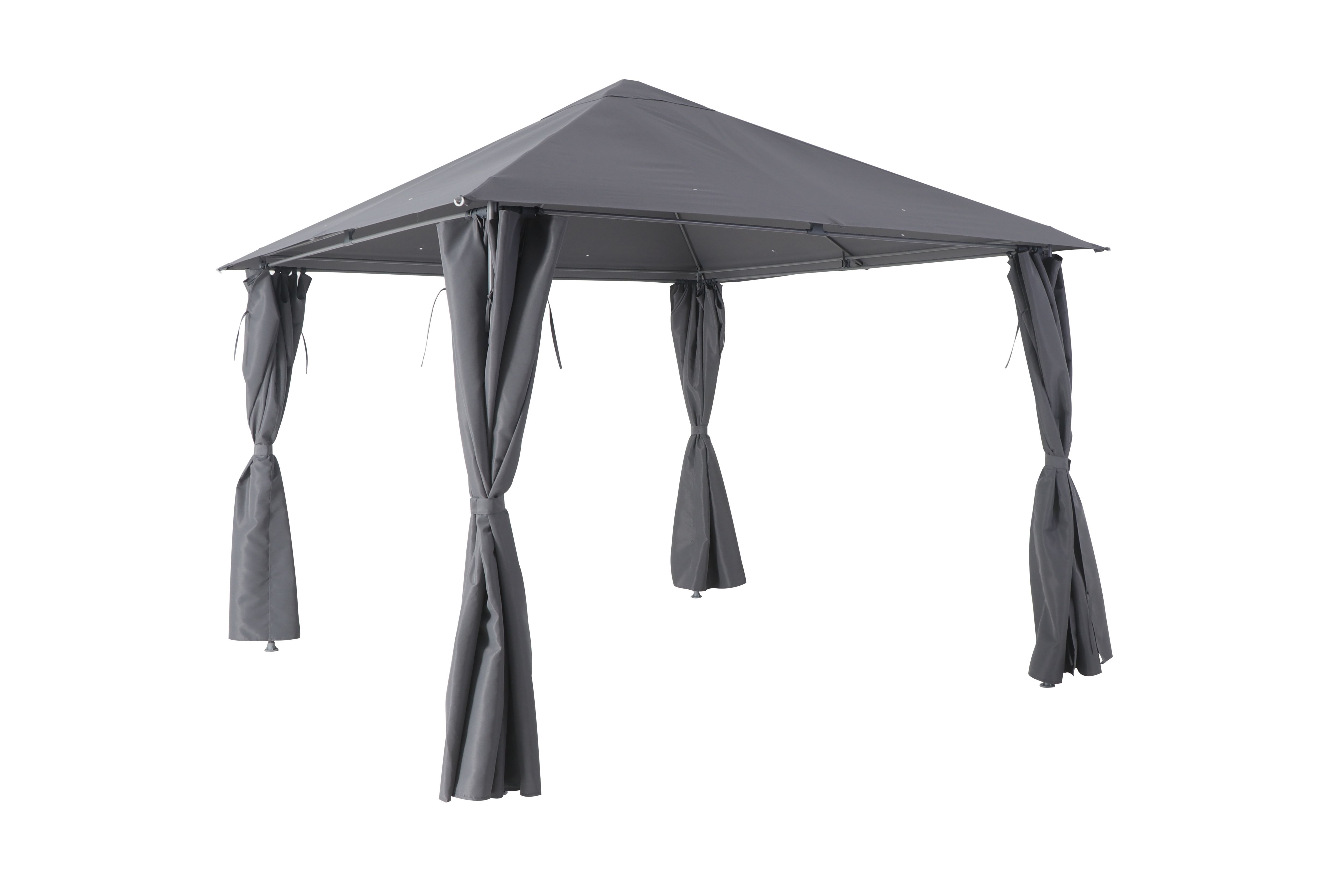 GoodHome Shamal Grey Square Gazebo, (W)3m (D)3m DIY at B&Q