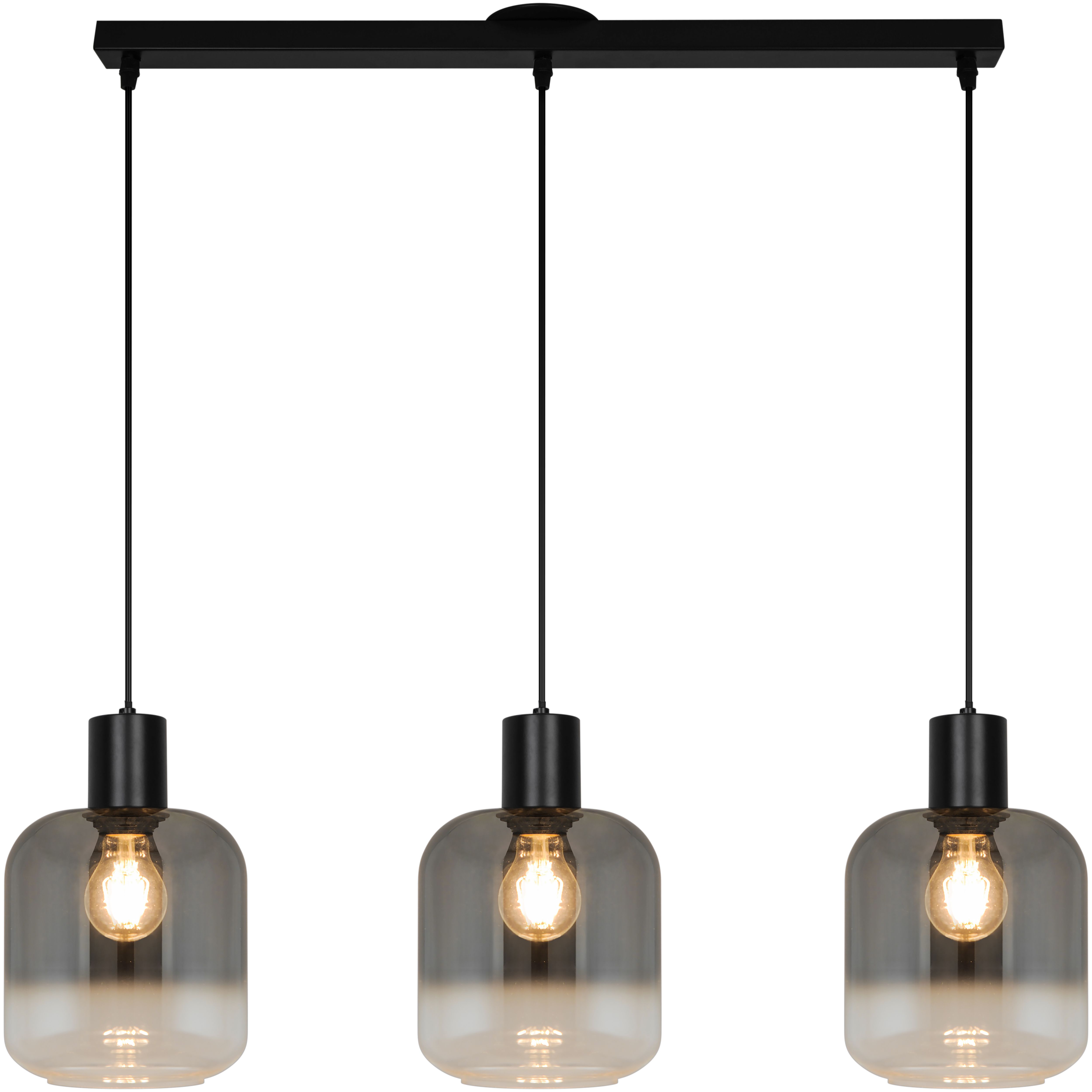 3 pendant store light fixture black