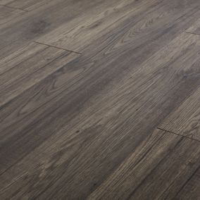 GoodHome Shildon Dark grey Dark wood effect Laminate Flooring, 1.76m²