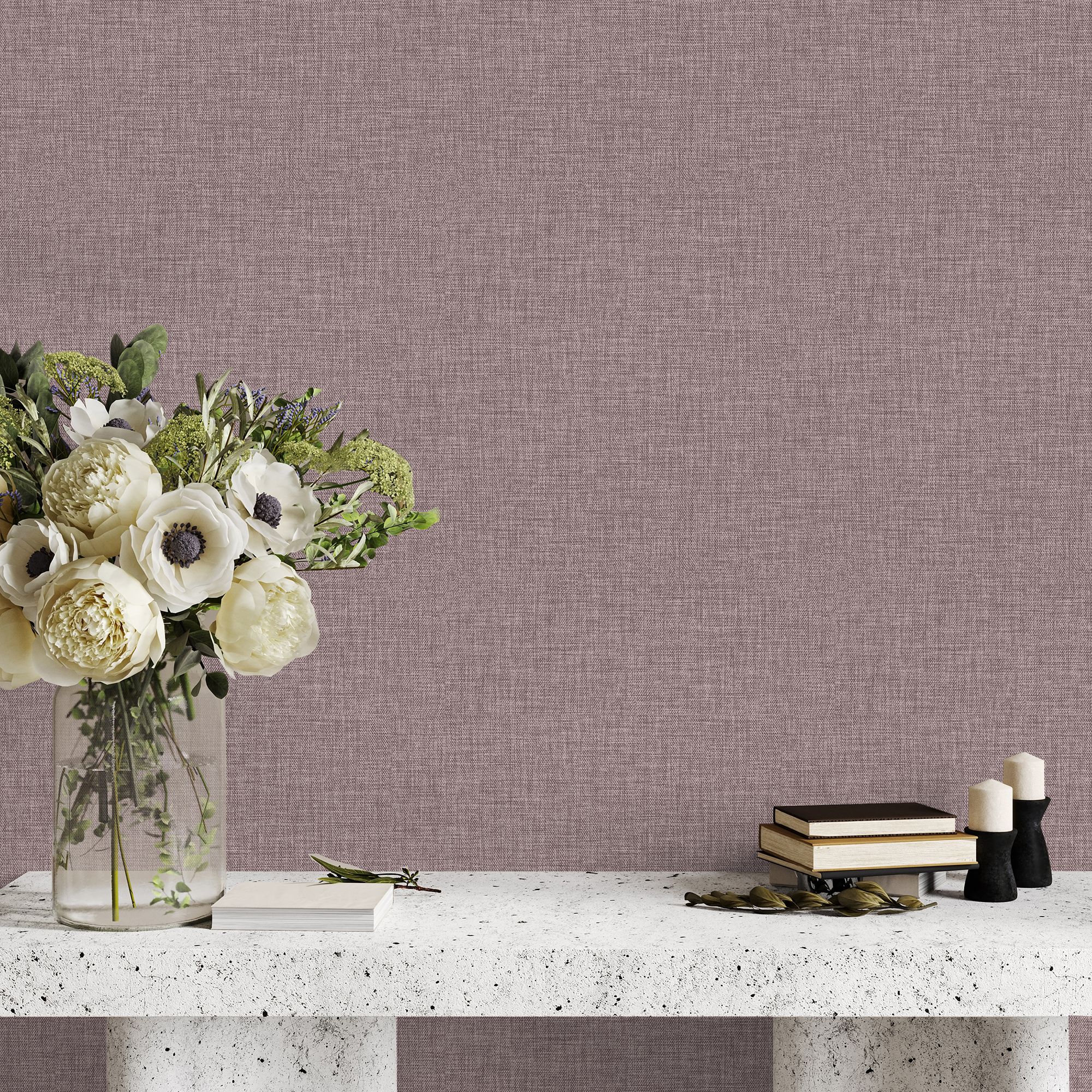 GoodHome Shung Mulberry Woven effect Contemporary Textured Wallpaper